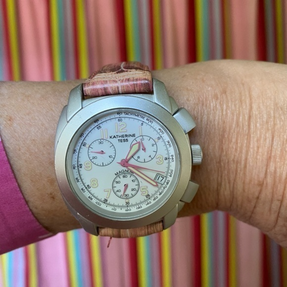 Katherine Tess watch,‎ large,pink band